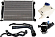 5-Piece Kit Radiator, 1.8L, 4Cyl, Includes (1) Radiator, (2) Radiator Hose, (1) Coolant Reservoir and (1) Thermostat
