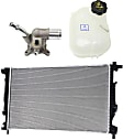 3-Piece Kit Radiator, Includes (1) Radiator, (1) Coolant Reservoir and (1) Thermostat Housing
