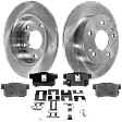 2-Wheel Set Rear Brake Disc and Pad Kit, Plain Surface 5 Lugs 259.59 mm Ceramic Pro-Line Series, Includes (1) Brake Pad Set and (2) Brake Disc