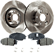 2-Wheel Set Front Brake Disc and Pad Kit, Plain Surface 5 Lugs 299.97 mm Ceramic Pro-Line Series, Includes (1) Brake Pad Set and (2) Brake Disc