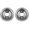 2-Wheel Set Rear Brake Disc and Pad Kit, Cross-drilled and Slotted 6 Lugs 329.69 mm Ceramic Pro-Line Series, Includes (1) Brake Pad Set and (2) Brake Disc