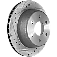 2-Wheel Set Rear Brake Disc and Pad Kit, Cross-drilled and Slotted 6 Lugs 329.69 mm Ceramic Pro-Line Series, Includes (1) Brake Pad Set and (2) Brake Disc