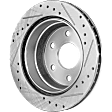 2-Wheel Set Rear Brake Disc and Pad Kit, Cross-drilled and Slotted 6 Lugs 329.69 mm Ceramic Pro-Line Series, Includes (1) Brake Pad Set and (2) Brake Disc