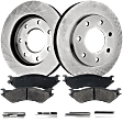 2-Wheel Set Front Brake Disc and Pad Kit, Plain Surface 7 Lugs 307.85 mm Semi-metallic 4WD Pro-Line Series, Includes (1) Brake Pad Set and (2) Brake Disc