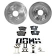 2-Wheel Set Rear Brake Disc and Pad Kit, Plain Surface 4 Lugs 260 mm Ceramic Pro-Line Series, Includes (2) Brake Disc and (1) Brake Pad Set