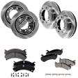 4-Wheel Set Front and Rear Brake Disc and Pad Kit, Plain Surface 8 Lugs Front-324.87 mm/Rear-329.95 mm Ceramic Pro-Line Series, Includes (4) Brake Disc and (2) Brake Pad Set