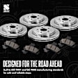 4-Wheel Set Front and Rear Brake Disc and Pad Kit, Plain Surface 8 Lugs Front-324.87 mm/Rear-329.95 mm Ceramic Pro-Line Series, Includes (4) Brake Disc and (2) Brake Pad Set