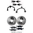 7-Piece Kit Front, Driver and Passenger Side Axle Assembly - New 7-Piece Kit 4WD, Includes (2) Brake Disc, (1) Brake Pad Set, (2) Control Arm and (2) Axle Assembly