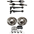 7-Piece Kit Front, Driver and Passenger Side Axle Assembly - New 7-Piece Kit, 2.5L, 4Cyl, Includes (2) Brake Disc, (1) Brake Pad Set, (2) Control Arm and (2) Axle Assembly