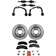 7-Piece Kit Front, Driver and Passenger Side Axle Assembly - New 7-Piece Kit 4WD, Includes (1) Brake Pad Set, (2) Control Arm, (2) Axle Assembly and (2) Brake Disc