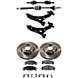 7-Piece Kit Front, Driver and Passenger Side Axle Assembly - New 7-Piece Kit, 2.0L, 4Cyl, Includes (2) Brake Disc, (1) Brake Pad Set, (2) Control Arm and (2) Axle Assembly