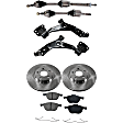 8-Piece Kit Front, Driver and Passenger Side Axle Assembly with Brake Discs, Brake Pad Set, and Control Arms, 1.5L Engine