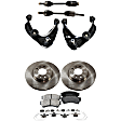 7-Piece Kit Front, Driver and Passenger Side Axle Assembly - New 7-Piece Kit, 2.5L, 4Cyl, Includes (2) Brake Disc, (1) Brake Pad Set, (2) Control Arm and (2) Axle Assembly