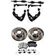 9-Piece Kit Front, Driver and Passenger Side Axle Assembly - New 9-Piece Kit, 3.0L, 6Cyl, Includes (2) Brake Disc, (1) Brake Pad Set, (4) Control Arm and (2) Axle Assembly