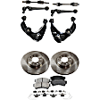 9-Piece Kit Front, Driver and Passenger Side Axle Assembly - New 9-Piece Kit, 2.5L, 4Cyl, Includes (2) Brake Disc, (1) Brake Pad Set, (4) Control Arm and (2) Axle Assembly