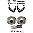 9-Piece Kit Front, Driver and Passenger Side Axle Assembly - New 9-Piece Kit, 2.5L, 4Cyl, Includes (2) Brake Disc, (1) Brake Pad Set, (4) Control Arm and (2) Axle Assembly