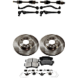 9-Piece Kit Front, Driver and Passenger Side Axle Assembly - New 9-Piece Kit, 3.0L, 6Cyl, Includes (2) Brake Disc, (1) Brake Pad Set, (4) Control Arm and (2) Axle Assembly