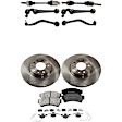 9-Piece Kit Front, Driver and Passenger Side Axle Assembly - New 9-Piece Kit, 2.5L, 4Cyl, Includes (2) Brake Disc, (1) Brake Pad Set, (4) Control Arm and (2) Axle Assembly