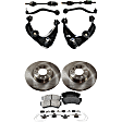 9-Piece Kit Front, Driver and Passenger Side Axle Assembly - New 9-Piece Kit, 2.3L, 4Cyl, Includes (2) Brake Disc, (1) Brake Pad Set, (4) Control Arm and (2) Axle Assembly