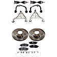 9-Piece Kit Front, Driver and Passenger Side, Upper and Lower Control Arm Kit, Includes (1) Brake Pad Set, (4) Control Arm, (2) Axle Assembly and (2) Brake Disc