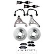 9-Piece Kit Front, Driver and Passenger Side, Upper and Lower Control Arm Kit, Includes (2) Axle Assembly, (2) Brake Disc, (1) Brake Pad Set, and (4) Control Arm