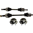 6-Piece Kit Front, Driver and Passenger Side Suspension Kit, Includes (2) Axle Assembly and (4) Wheel Hub
