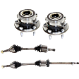 4-Piece Kit Front, Driver and Passenger Side Suspension Kit, Includes (2) Axle Assembly and (2) Wheel Hub