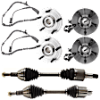 6-Piece Kit Driver and Passenger Side Suspension Kit, Includes (4) Wheel Hub and (2) Axle Assembly