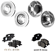 2007 Toyota Highlander - 4-Wheel Set Front and Rear Brake Disc and Pad Kit, Plain Surface, 5 Lugs, Front-295.91 mm/Rear-288.04 mm, Ceramic, 2.4L 4Cyl, Pro-Line Series Includes (4) Disc and (2) Pad Set