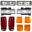 1995-2000 Chevrolet Tahoe - 10-Piece Kit Driver and Passenger Side Halogen Headlight, Includes (2) Headlight, (2) Reflector, (2) Side Marker, (2) Tail Light, and (2) Turn Signal Light