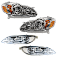 2006 Toyota Corolla - 4-Piece Kit Driver and Passenger Side Halogen Headlight, With bulb(s), USA Built Vehicle, OE Replacement,  Includes (2) Fog Light and (2) Headlight