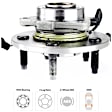 2-Wheel Set Front, Driver and Passenger Side Wheel Hub, 5 Lugs, With Bearing, With Sensor, 4WD, includes (2) Sway Bar Link and (2) Wheel Hub
