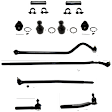 11-Piece Kit Front, Driver and Passenger Side, Inner and Outer Tie Rod Ends with Ball Joints, Tie Rod Adjusting Sleeves, and Track Bar
