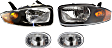 2004 Chevrolet Cavalier - 4-Piece Kit Driver and Passenger Side Halogen Headlight, With bulb(s), OE Replacement,  Includes (2) Fog Light and (2) Headlight