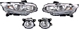 2017 Honda Civic - 4-Piece Kit Driver and Passenger Side Halogen Headlight, With bulb(s), OE Replacement, Coupe,  Includes (2) Fog Light and (2) Headlight