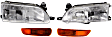 4-Piece Kit Driver and Passenger Side Halogen Headlight, With bulb(s), OE Replacement, Includes (2) Headlight and (2) Turn Signal Light
