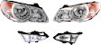 4-Piece Kit Driver and Passenger Side Halogen Headlight, With bulb(s), OE Replacement, Includes (2) Fog Light and (2) Headlight