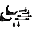 8-Piece Kit Front, Driver and Passenger Side, Upper Control Arm Kit, Includes (2) Ball Joint, (2) Control Arm, (2) Sway Bar Link, and (2) Tie Rod End