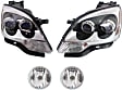 4-Piece Kit Driver and Passenger Side Halogen Headlight, With bulb(s), OE Replacement, Includes (2) Headlight and (2) Fog Light