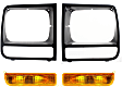 2000 Jeep Cherokee - 4-Piece Kit Driver and Passenger Side Headlight Door,  Includes (2) Headlight Door and (2) Turn Signal Light