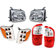 6-Piece Kit Driver and Passenger Side Halogen Headlight, With bulb(s), OE Replacement, Crew Cab Pickup, Includes (2) Headlight, (2) Turn Signal Light and (2) Tail Light