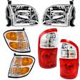 6-Piece Kit Driver and Passenger Side Halogen Tail Light, With bulb(s), Includes (2) Headlight, (2) Tail Light, and (2) Turn Signal Light