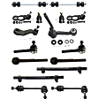 16-Piece Kit Front Suspension Kit, Includes (4) Sway Bar Link, (4) Ball Joint, (1) Pitman Arm, (1) Idler Arm, (4) Tie Rod End and (2) Tie Rod Adjusting Sleeve