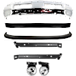 7-Piece Kit, Front Bumper, Chrome, Includes (1) Bumper, (2) Bumper Bracket, (2) Bumper Cover, and (2) Fog Light