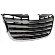 3-Piece Kit Front, Driver and Passenger Side Grille Chrome Shell with Painted Gray Insert, Includes (2) Fog Light Cover and (1) Grille Assembly