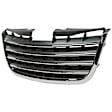 3-Piece Kit Front, Driver and Passenger Side Grille Chrome Shell with Painted Gray Insert, Includes (2) Fog Light Cover and (1) Grille Assembly