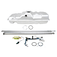 4-Piece Kit Galvanized Steel Fuel Tank, 25 gallons / 95 liters Includes (1) Fuel Pump, (1) Fuel Sending Unit, (1) Fuel Tank, and (1) Fuel Tank Strap
