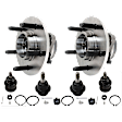 2-Wheel Set Front, Driver and Passenger Side, Upper and Lower Wheel Hub, 5 Lugs, With Bearing, With Sensor, 4WD, Includes (2) Wheel Hub and (4) Ball Joint