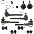 8-Piece Kit Front, Driver and Passenger Side, Inner and Outer, Lower Ball Joint, includes (2)Ball Joint,(2)Sway Bar Link and (4)Tie Rod End