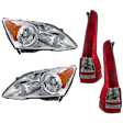 2011 Honda CR-V - 4-Piece Kit Driver and Passenger Side Halogen Tail Light, Without bulb(s), OE Replacement,  Includes (2) Headlight and (2) Tail Light